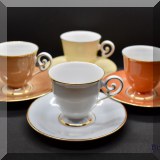 P49. Set of Tirschenreuth demitasse cups with saucers. 